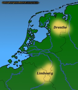 Carte Région Pays-Bas Antiquité Drenthe Limbourg